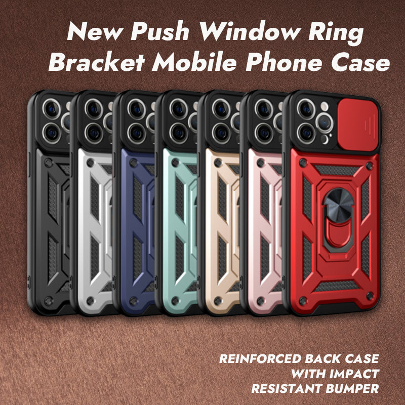 New Push Window Ring Bracket Mobile Phone Case