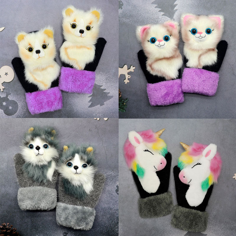 Knitted Warmth Plush Pet Gloves