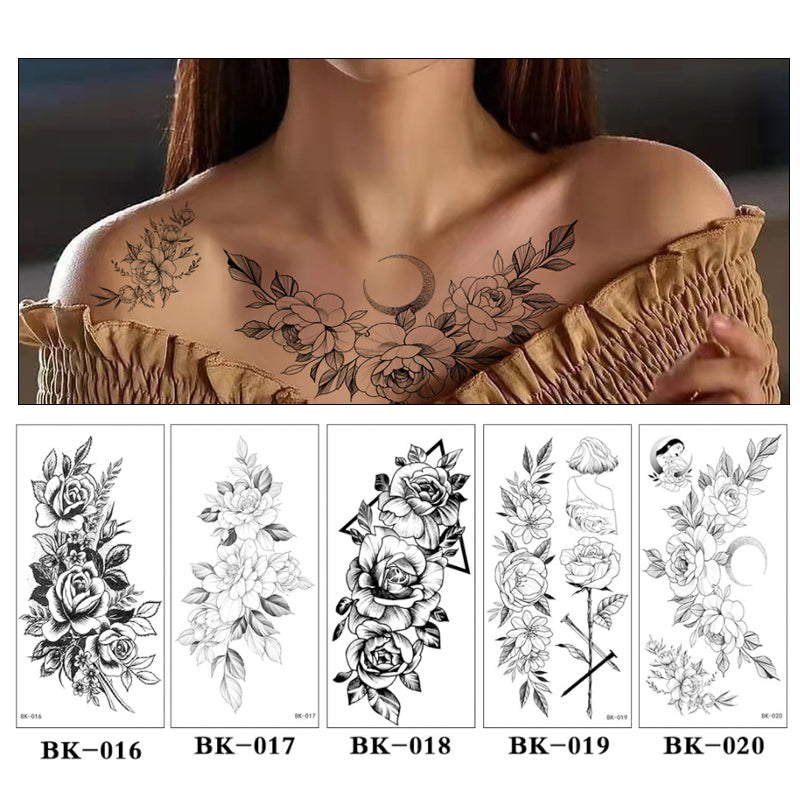 Sketch Flower Full Body Tattoo Sticker