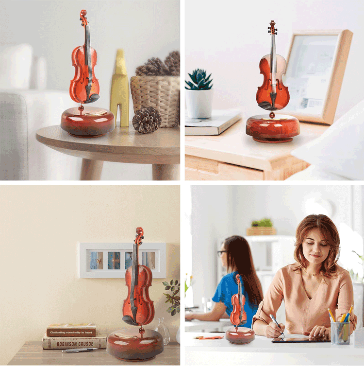 Guitar Violin Rotating Music Box