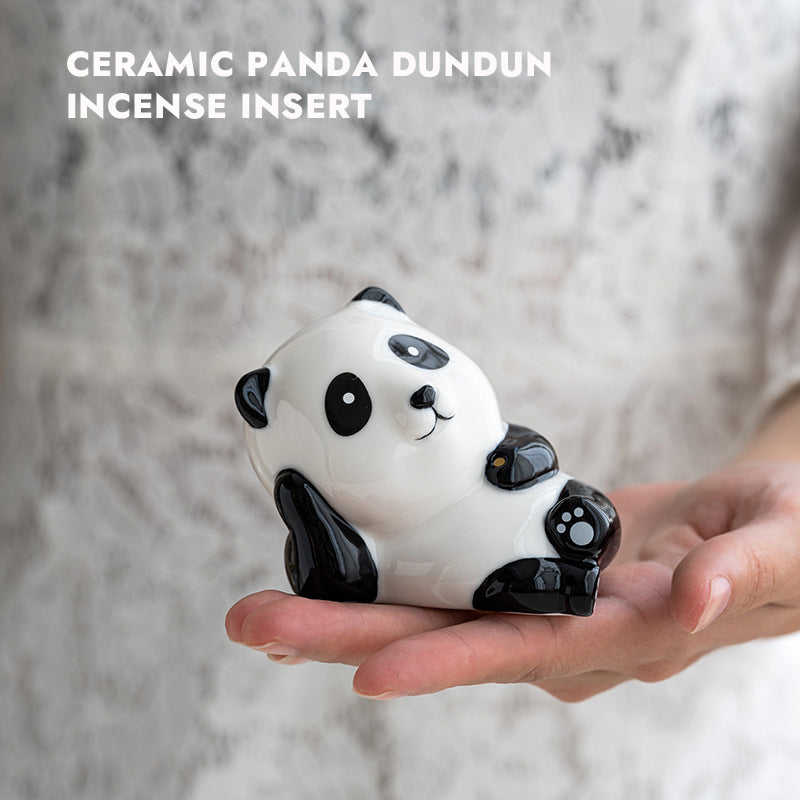 Ceramic Panda Dundun Incense Insert