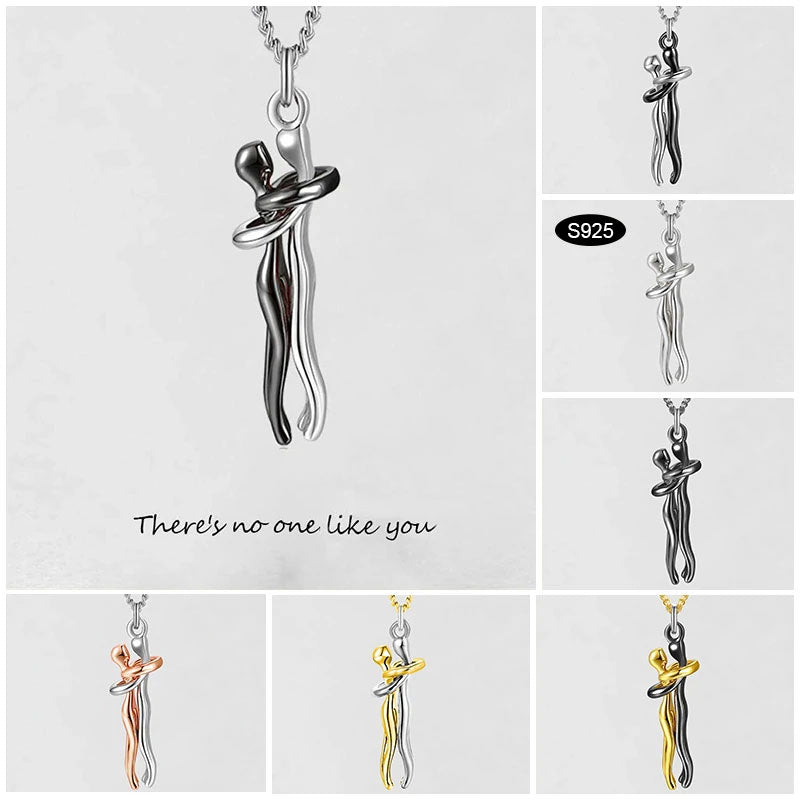 Men And Woman Embrace Clavicle Chain Necklace