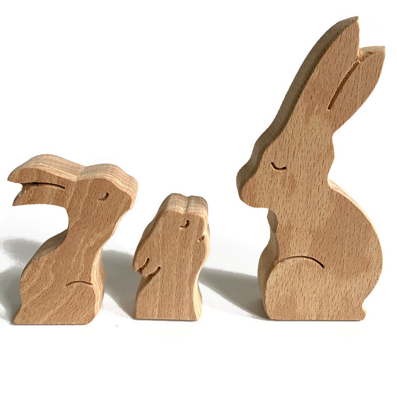 Hand-carved Wooden Animal Decor