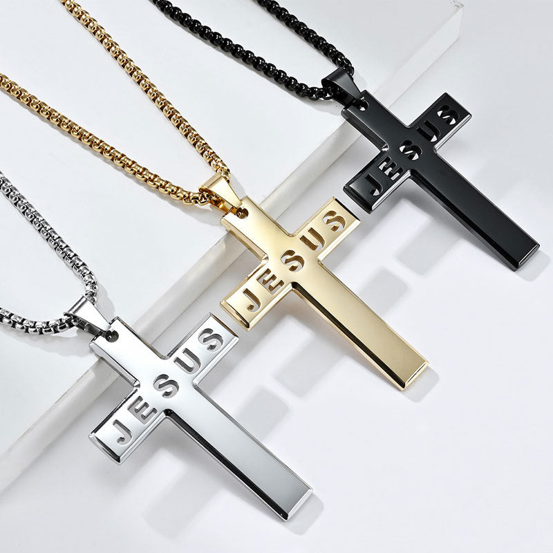 Jesus Stainless Steel Cross Necklace