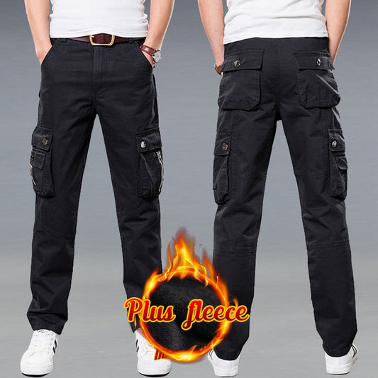 Winter Thickened Multi-Bag Pants