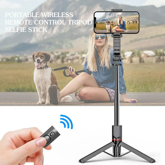 Portable Wireless Remote Control Tripod Selfie Stick