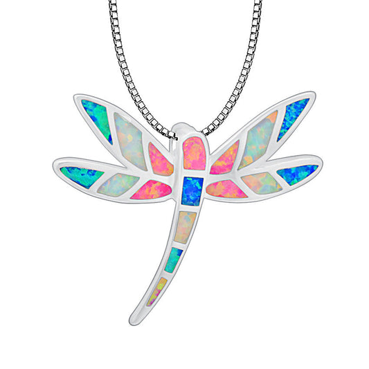 Colored Dragonfly Necklace