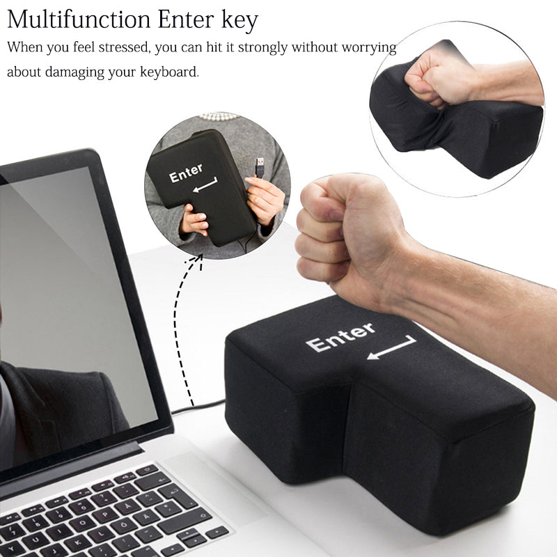 USB Big Enter Key Relieve Stress Plush Toy