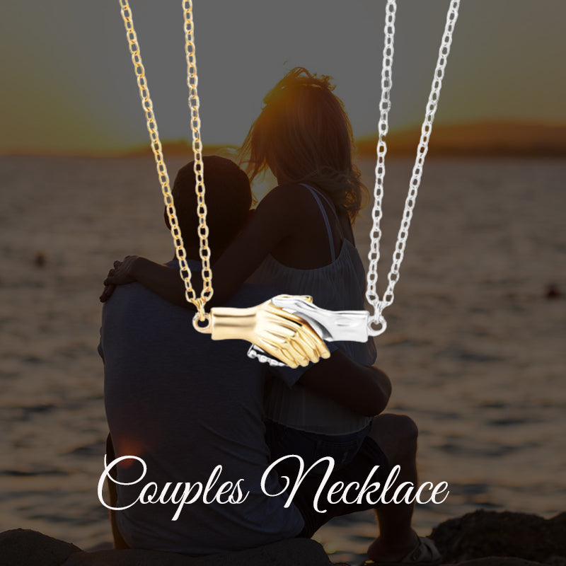 Couple Magnetic Handshake Necklace