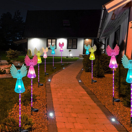 LED  Outdoor Multi-Color Changing Solar Angel Lamp