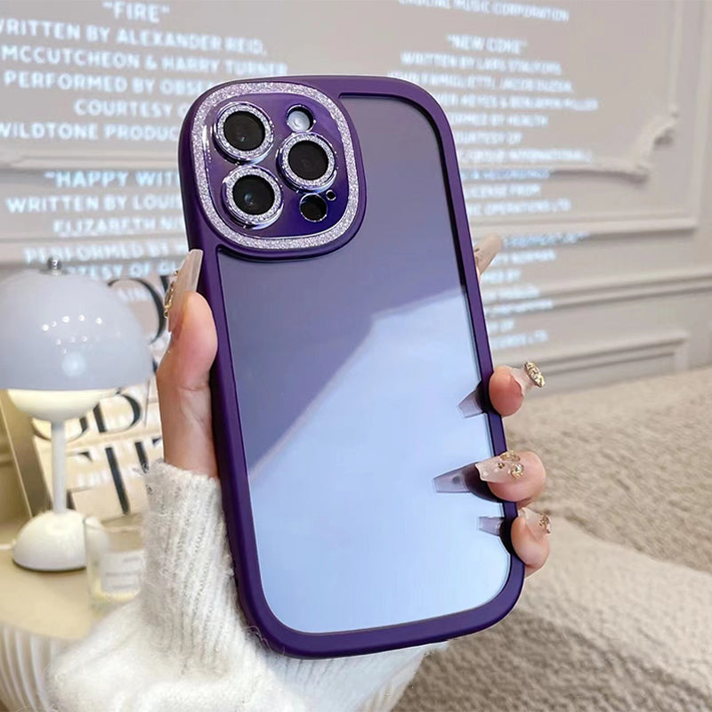 Round Edge Phone Case With Glitter Lens