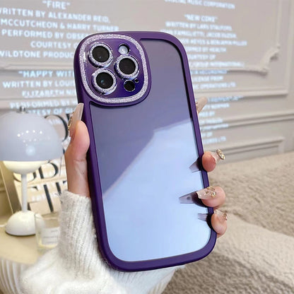 Round Edge Phone Case With Glitter Lens