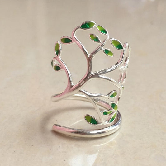 Green Leaf Branch Ring