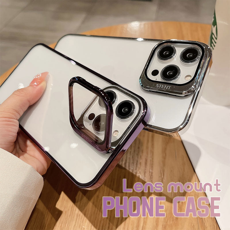 Transparent PC Lens Holder Phone Case