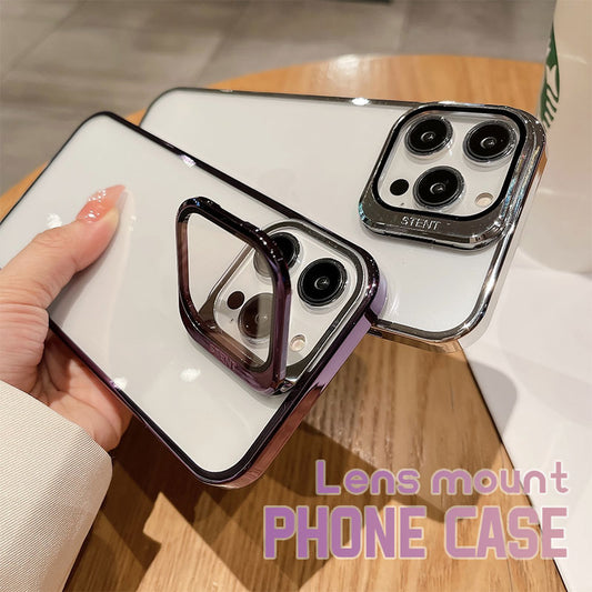 Transparent PC Lens Holder Phone Case