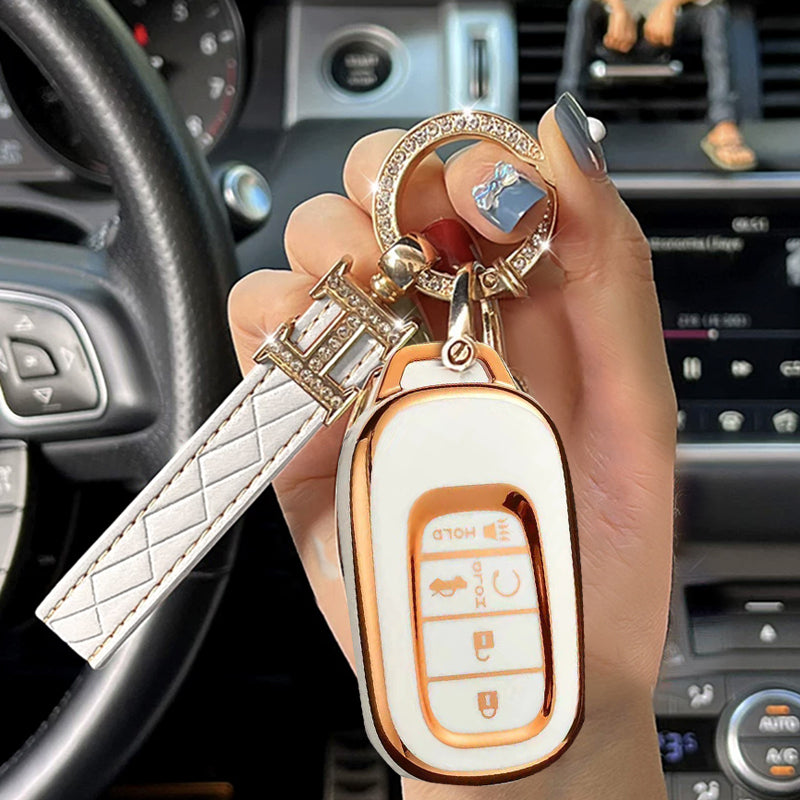 Honda Car Key Case Rhinestones Keychain