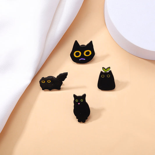 Black Cat Animal Brooch