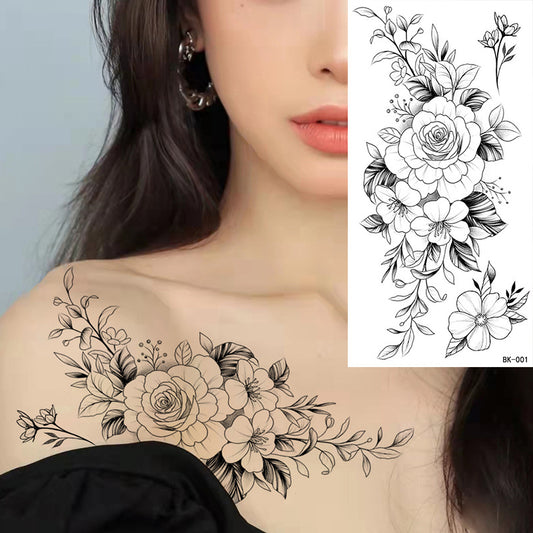 Sketch Flower Full Body Tattoo Sticker