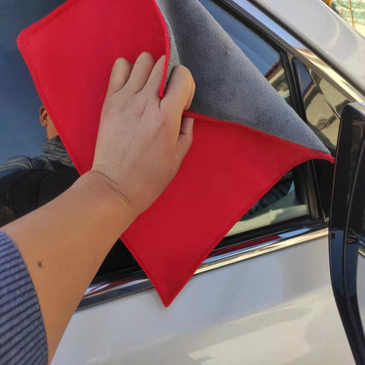 Suede Coral Velvet Double-Sided Car Towel, Super Absorbent Car Drying Towels