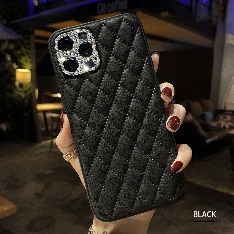 Diamond Quilted Leather Phone Case