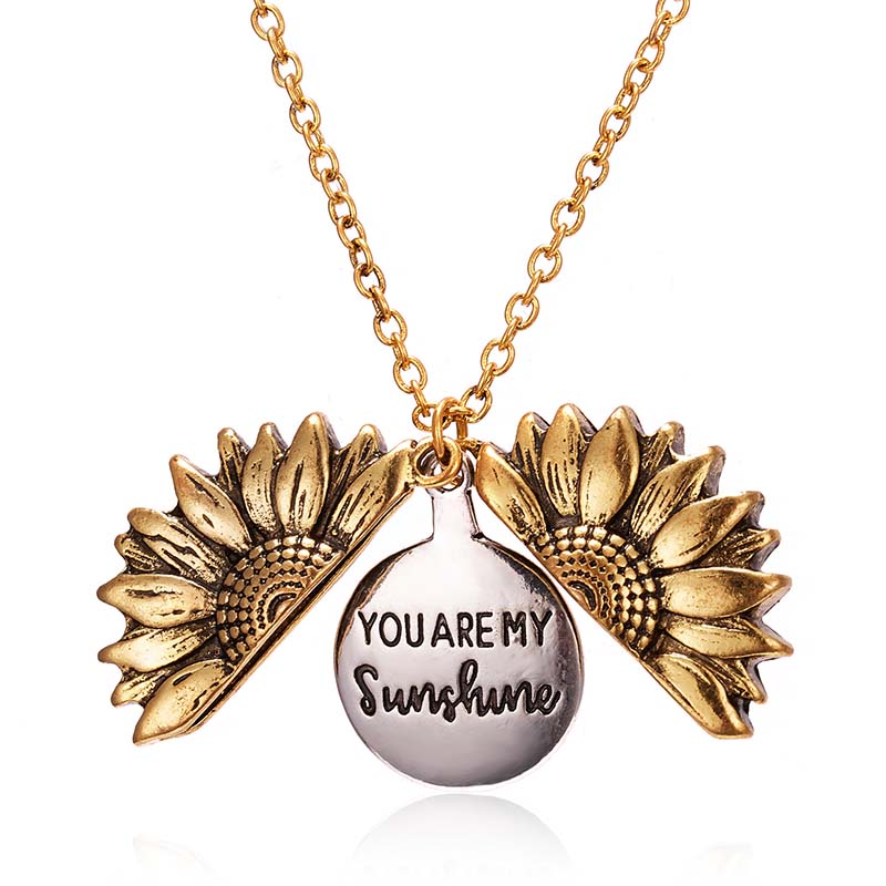 You Are My Sunshine Sunflower Necklace