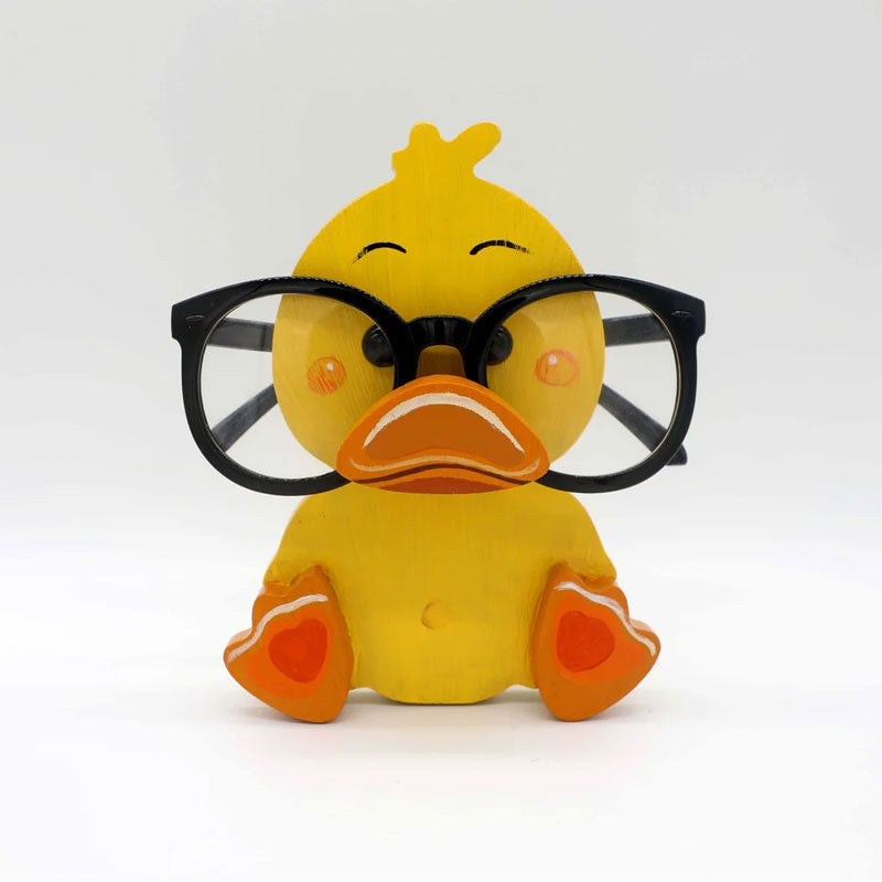 Little Yellow Duck Wooden Glasses Stand