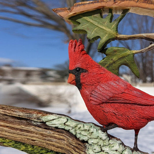 Cardinal Wood Carving Handmade?