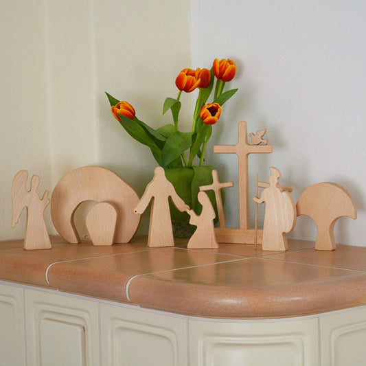 Easter Scene Wooden Decoration