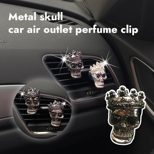 Retro Metal Skull Car Air Vent Perfume Clip