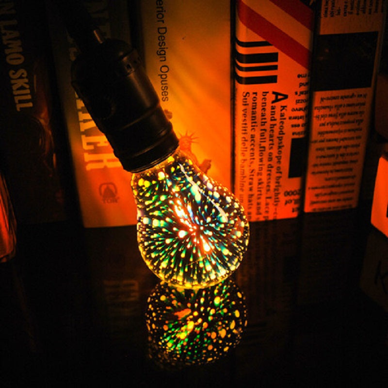 3D Colorful LED fireworks Light Bulb