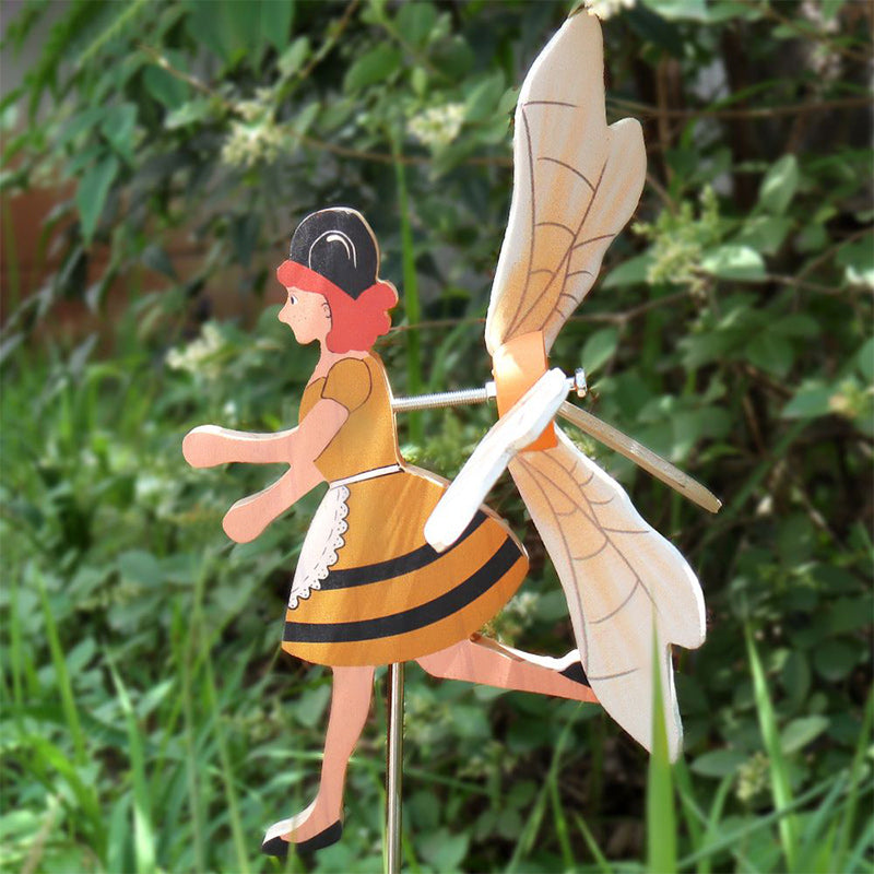 Miss Bee Garden Art Decor Whirligigs Wind Spinners