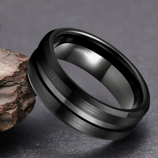 Folbom - Tungsten Steel Black Sand Ring