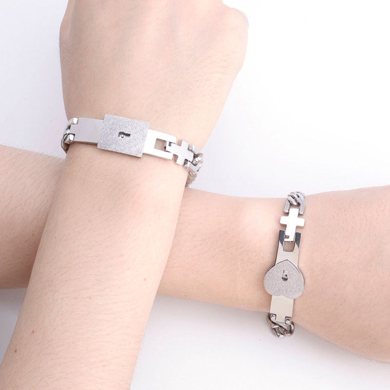 Bracelet with Lock Key Bracelet Set（2 Pcs）