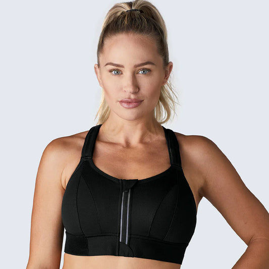 Plus Size Velcro Front Zip Sports Bra