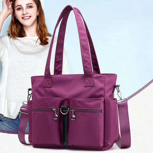 Multi-pocket canvas bag/large capacity casual nylon bag/light portable shoulder bag