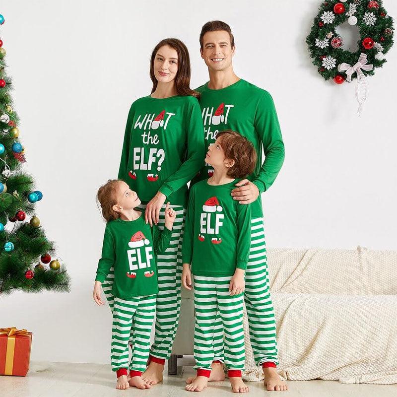 What The Elf ' Funny Family Christmas Pajama Set in Green