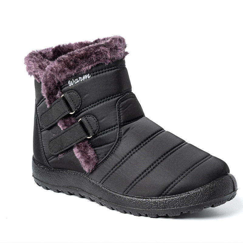 Waterproof Warm Plush Fleece Lining Slip On Snow Boots