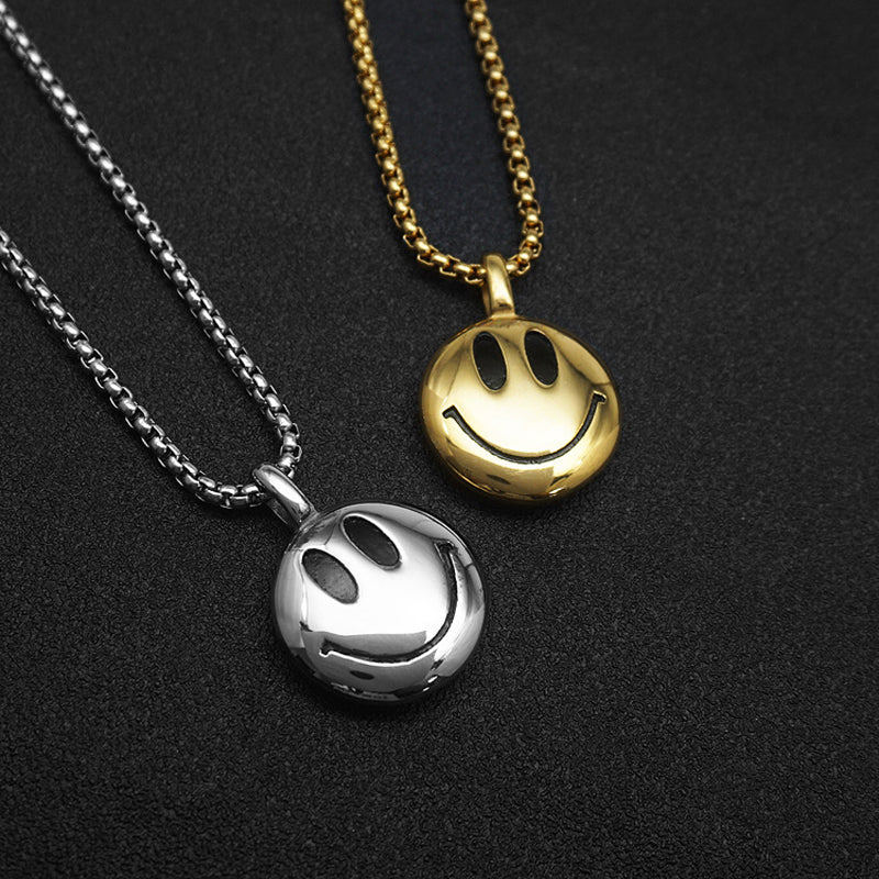 Folbom-Smiley Titanium Steel Necklace