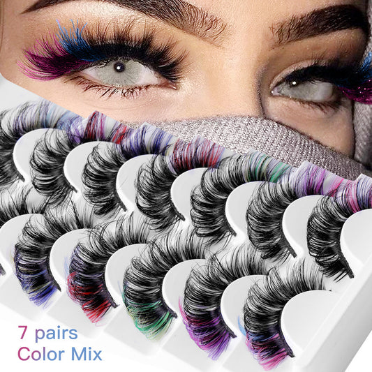 Colorful Thick Curling Eye Tail False Eyelashes