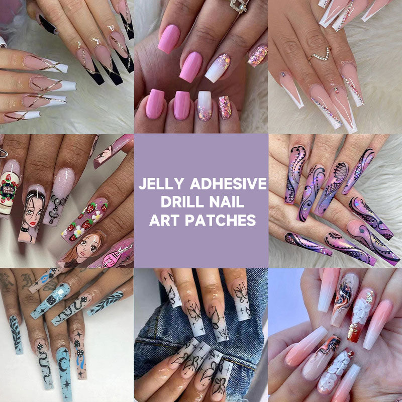 Jelly Adhesive Drill Nail Art Patches