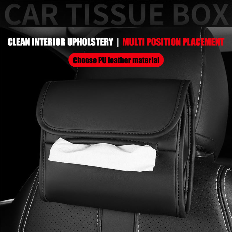 Back Hanging Leather Car Tissue Box