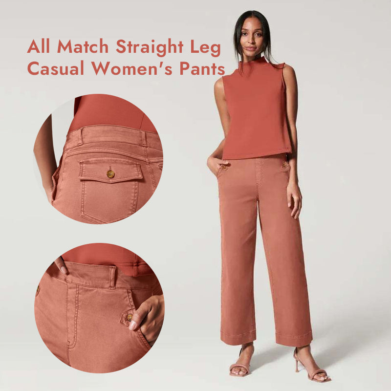 All Match Straight Leg Casual Women's Pants