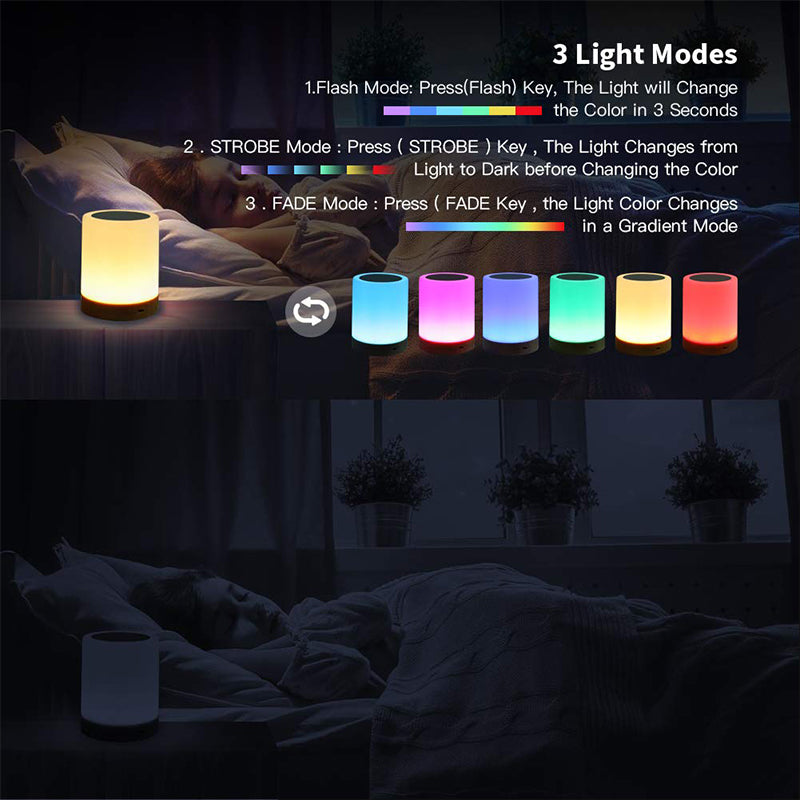 LED Colorful Wood Grain Rechargeable Night Light