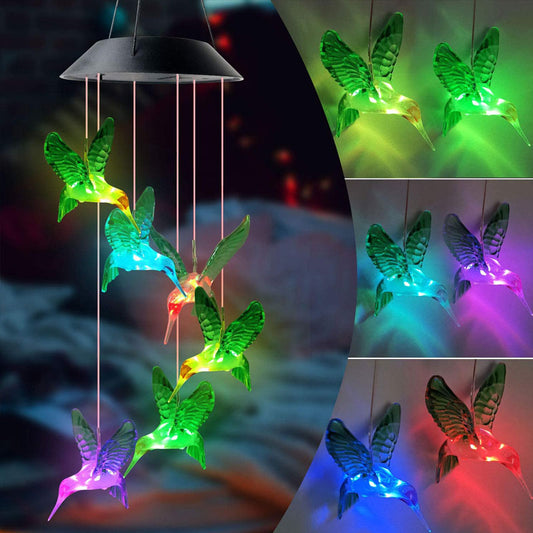 Solar Hummingbird Wind Chimes