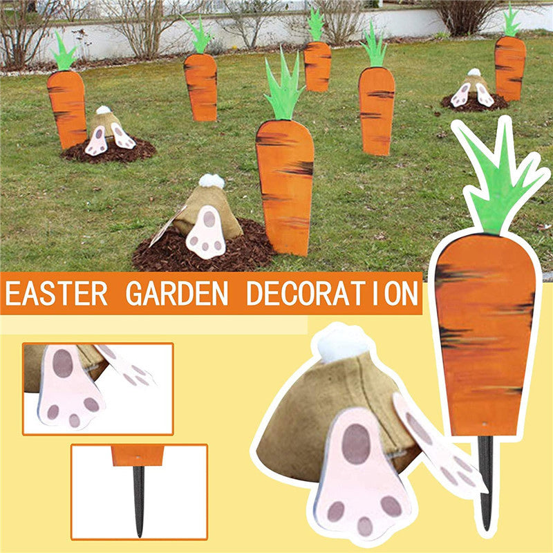 Easter Bunnies and Carrots Ornaments