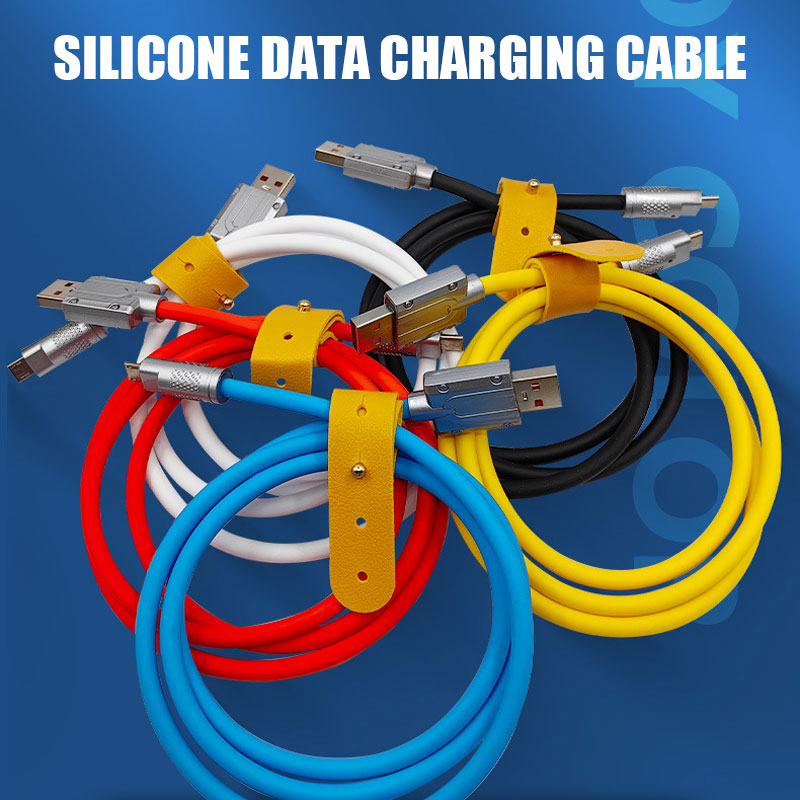 Zinc Alloy Silicone Data Charging Cable