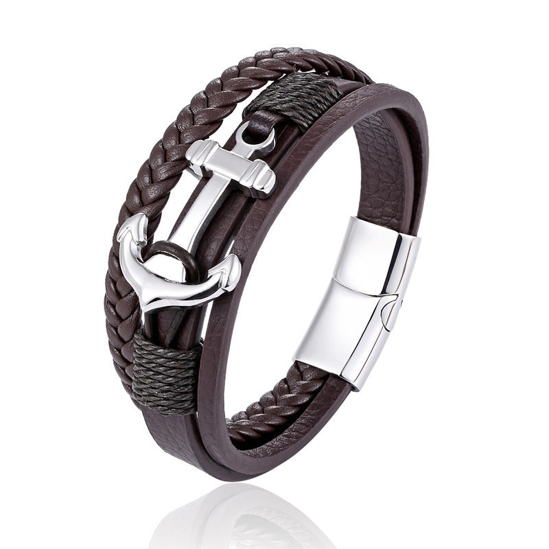 Anchor Chain Men's Layered Bracelet