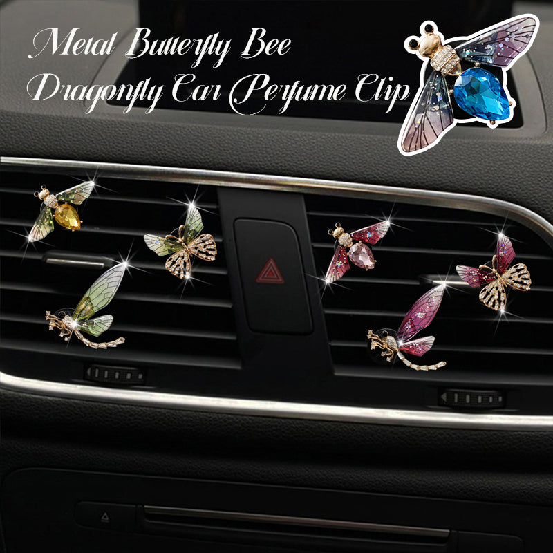 Exquisite Metal Butterfly Bee Dragonfly Car Perfume Clip