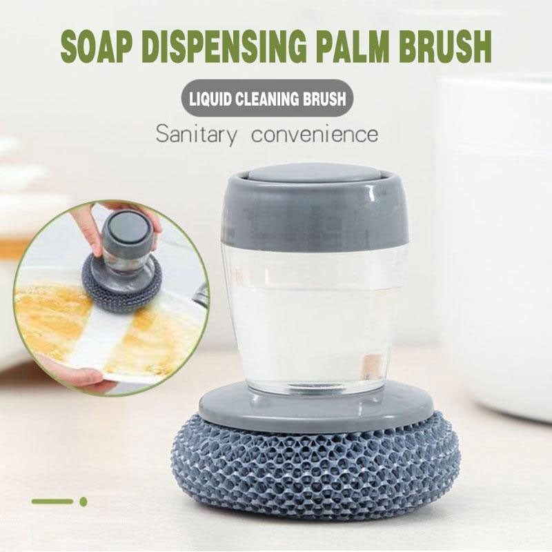 Push-type Automatic Liquid Adding Pot Washing Brush Cleaning Brush Steel Wire Ball