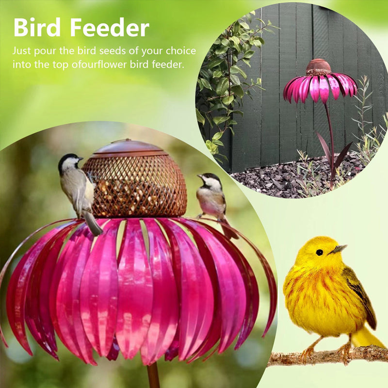 Outdoor Cone Flower Bird Feeder